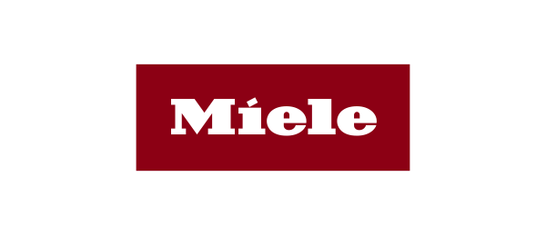 Harbeke • Miele Logo auf rotem Hintergrund. Hochwertige Haushaltsgeräte.