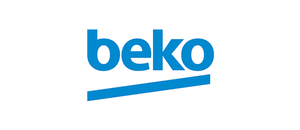 Harbeke • Beko-Logo in blau auf weißem Hintergrund.